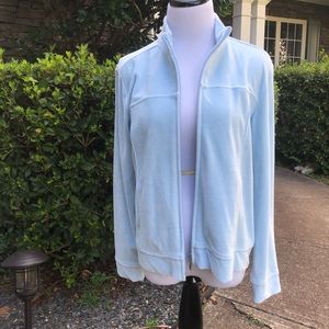 NWT Talbots light blue velour jacket